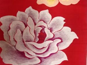 アンティーク　薔薇模様織り出し名古屋帯
